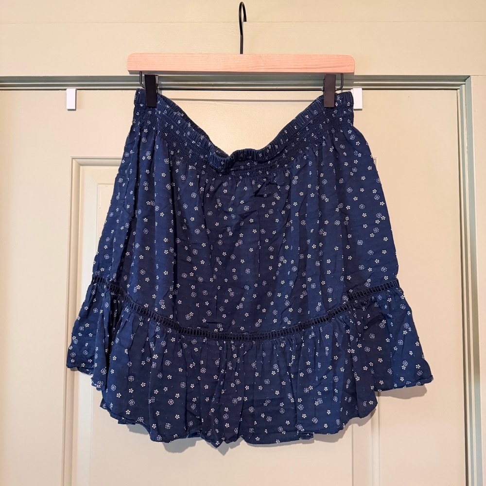 Madewell Navy Blue Floral Skirt